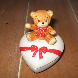 1980's 'Lucy & Me' Teddy Bear on a Heart Jewelry